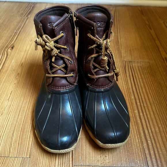Sperry Saltwater brown leather rubber sole duck boot SIZE 7 - Picture 5 of 7